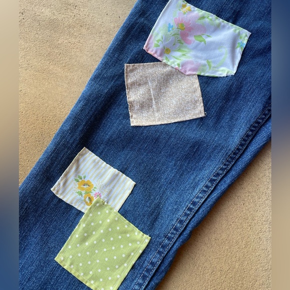 patchwork high rise upcycled jeans - Picture 15 of 16